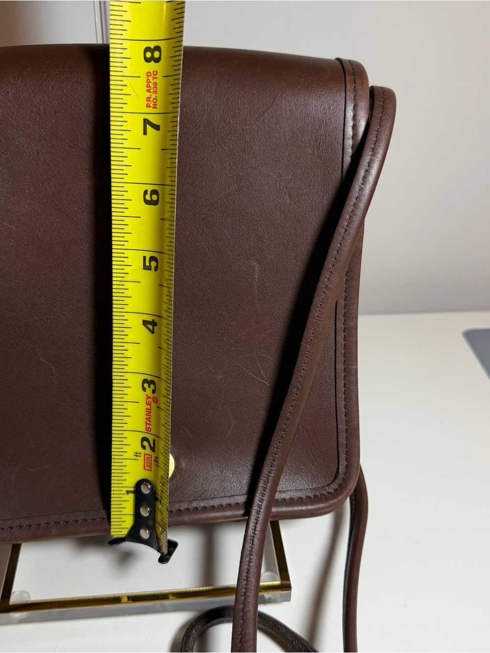 Vintage Coach Compact Pouch Bag 9620 Classic Brown Leather Shoulder Bag - Picture 5 of 10